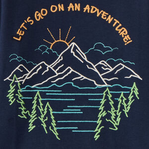 T-shirt à manches longues avec broderie de montagnes pour garçon 