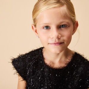 Γιορτινή φόρεμα με κοντά μανίκια και φούντες για κορίτσι 