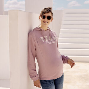 Φούτερ εγκυμοσύνης και θηλασμού με φερμουάρ και bouclettes patches 