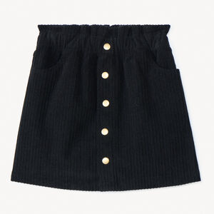 Φούστα κοντή από βελουτέ σε σχήμα paperbag με κουμπώματα μπροστά για κορίτσι 