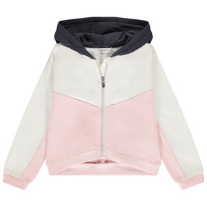 Gilet en molleton effet colorblock avec capuche pour fille 