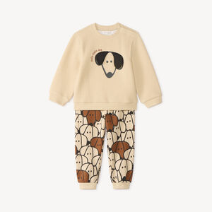 Ensemble jogging bébé garçon en jersey matelassé motif chiens 
