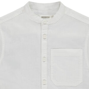 Πουκάμισο κοντομάνικο μονόχρωμο με γιακά mao για αγόρι 