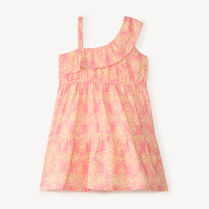 Φόρεμα ασύμμετρο με φανταστικό σχέδιο για κορίτσι 