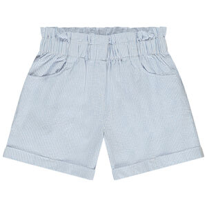 Σορτς εβαζέ από ριγέ seersucker για κορίτσι 