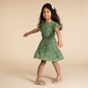 Φόρεμα κοντομάνικο με floral σχέδιο για κορίτσι 