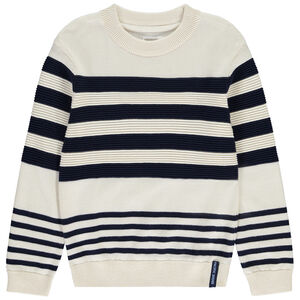 Πουλόβερ με ρίγες σε πλεκτό φαντασία για αγόρι 