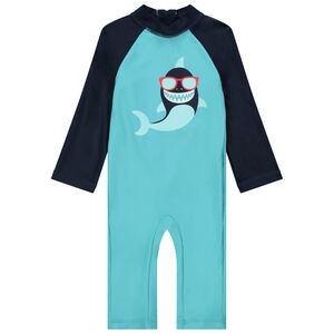 Maillot de bain anti-UV 50+ forme combinaison print requin 