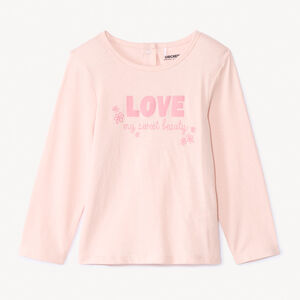 T-shirt μακρυμάνικο με φαντεζί τύπωμα για κορίτσι μωρό 