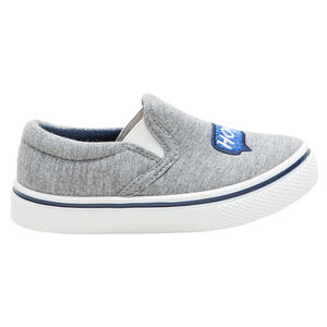 Υφασμάτινα χαμηλά αθλητικά παπούτσια με λάστιχα και κεντημένο συννεφάκι και ©Smiley, σε νούμερα 24 έως 29 