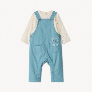 Σετ σαλόπετας μονόχρωμης με μακρυμάνικο μπλουζάκι για μωρό αγόρι  Main Σετ σαλόπετας μονόχρωμης με μακρυμάνικο μπλουζάκι για μωρό αγόρι