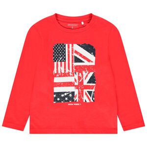 T-shirt μακρυμάνικο σχέδιο φαντεζί για αγόρι Main T-shirt μακρυμάνικο σχέδιο φαντεζί για αγόρι