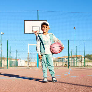 Μπουφάν teddy με κουκούλα και 3D επιγραφή για αγόρι 