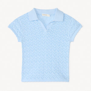 Πουλόβερ κοντομάνικο από πλεκτό με σχέδια για κορίτσι 