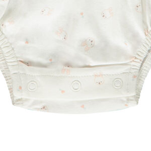 Combi κοντό σε jersey imprimé lapins pour bébé fille 