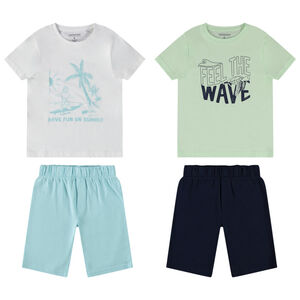 Σετ από 2 κοντές πιτζάμες με φαντεζί σχέδια για αγόρι 