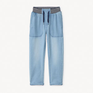 Τζιν ίσιο με ελαστική μέση και ρίγες για αγόρι 