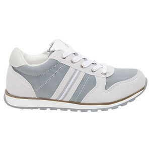 Αθλητικά παπούτσια από δύο υλικά με φερμουάρ και κορδόνια 