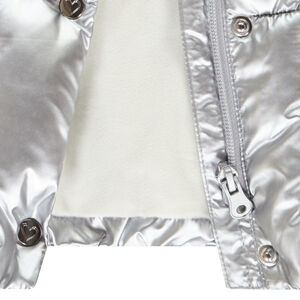 Αμάνικο μπουφάν μονόχρωμο με ιριδίζουσα όψη για κορίτσι 