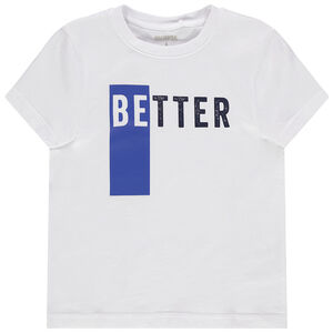 T-shirt κοντομάνικο με οργανικό βαμβάκι με μήνυμα σχέδιο 