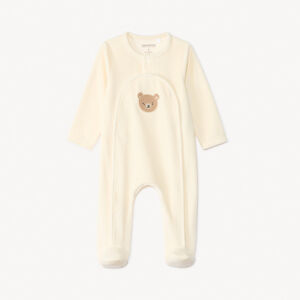 Φορμάκι βελουτέ με πόρπη αρκουδάκι εφέ βρόχου για μωρό  Main Φορμάκι βελουτέ με πόρπη αρκουδάκι εφέ βρόχου για μωρό