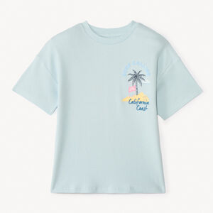 T-shirt κοντό μανίκι από πλέγμα με τύπωμα για αγόρι 