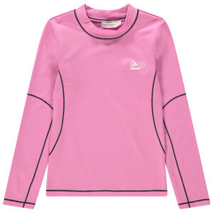 Ροζ μπλούζα του σκι με όρθιο λαιμό 