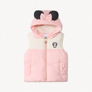 Αμάνικο μπουφάν πάνινο με δίχρωμο σχέδιο Minnie Disney για bebe κορίτσι 