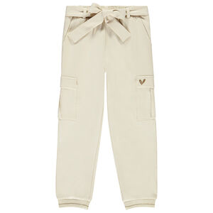 Παντελόνι φόρμας μονόχρωμο με ζώνη για κορίτσι 