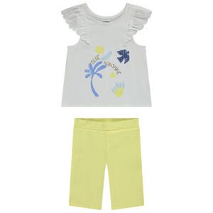 "Σετ 2 τμχ. με αμάνικο φαντεζί μπλουζάκι με κέντημα αγγλικού για κορίτσι" 