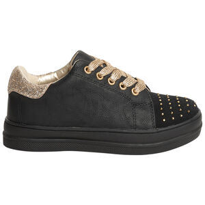 Αθλητικά παπούτσια χαμηλά bi-matière με λεπτομέρειες χρυσαφί για κορίτσι 