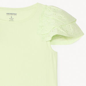 T-shirt με κοντό μανίκι από αγγλική κέντημα κορίτσι 