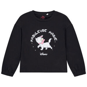 T-shirt manches longues en jersey avec print Marie Disney pour fille Main T-shirt manches longues en jersey avec print Marie Disney pour fille