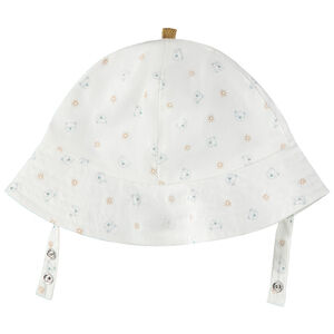 "Καπέλο από popeline με σχέδιο αρκουδάκια/ήλιους για μωρό αγόρι" 