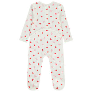 Νυχτικό από πλεκτό με σχέδιο καρδιά για μωρό κορίτσι (διαφορετικές ανοίξεις ανάλογα με την ηλικία) 