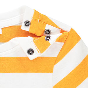 T-shirt κοντομάνικο ριγέ με μήνυμα για bebe αγόρι 