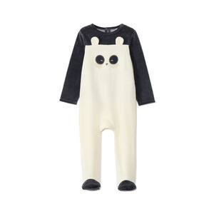 Πιτζάμα βελουτέ με φαντεζί σχέδιο για μωρό αγόρι 