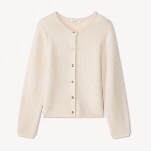 Gilet manches longues en tricot uni pour fille  