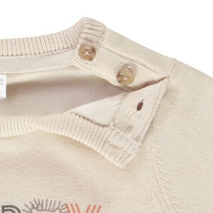 Πλεκτό πουλόβερ με σχέδιο happy safari για μωρό αγόρι 