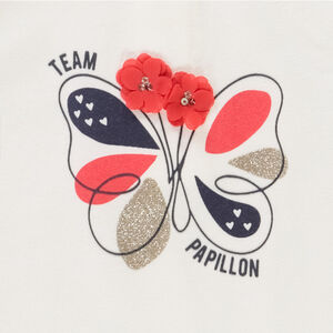 T-shirt manches courtes print papillon pour bébé fille 