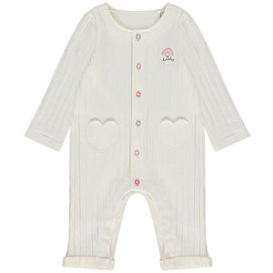 Combinaison longue effet côtelé pour bébé fille 