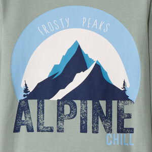 Μπλούζα με μακριά μανίκια jersey μονόχρωμη με soft print για αγόρι 