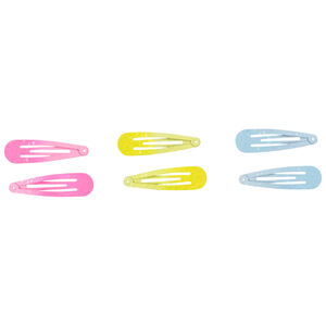 Lot de 6 barrettes colorées en métal pour fille 