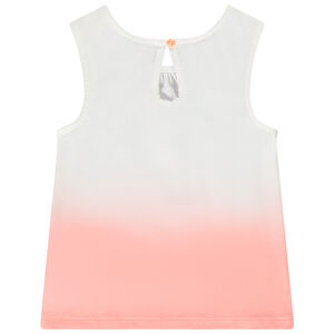Αμάνικο μπλουζάκι από jersey effet tie and dye με print λουλούδι για bebe κορίτσι 