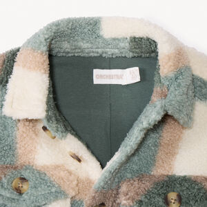 Μπουφάν μακρυμάνικο από molleton με καρό σχέδιο για αγόρι 