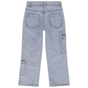 Τζιν καμπάνα σε denim στυλ cargo με τσέπες για κορίτσι 