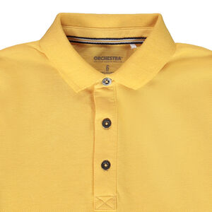 Πόλο κοντομάνικο από βαμβακερό πικέ μονόχρωμο για αγόρι 