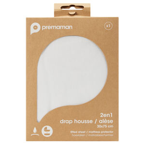 Σεντόνι-κάλυμμα 2 σε 1 για καλαθούνα 30 x 75 cm λευκό 