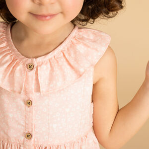 Φόρεμα με κολάρο και σχέδιο καρδιά για bebe κορίτσι 