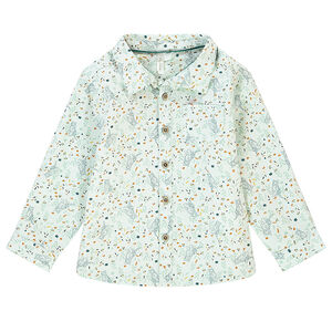 Πουκάμισο μακρυμάνικο βαμβακερό με σχέδιο τίγρη για bebe αγόρι 